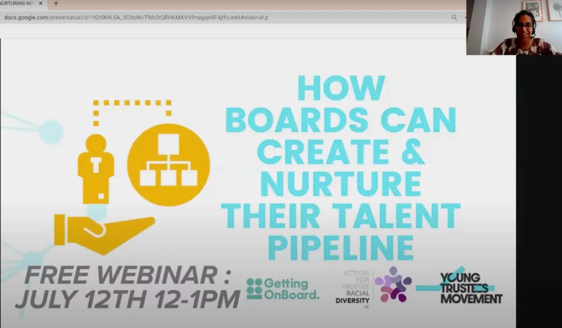 A still from the live webinar